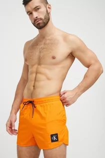 Stroje kąpielowe - Calvin Klein szorty kąpielowe kolor pomarańczowy - grafika 1