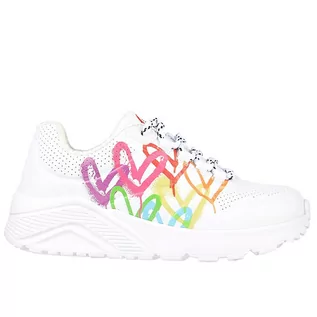 Sneakersy damskie - Buty Skechers x JGoldcrown Uno Lite Love Brights 314061LWMLT - białe - grafika 1
