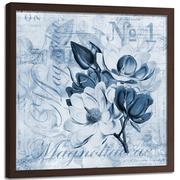 Plakaty - Plakat w ramie brązowej FEEBY Kwiaty magnolii, 40x40 cm - miniaturka - grafika 1