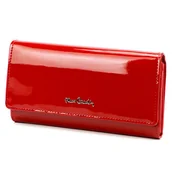Portfele - Skórzany portfel damski Pierre Cardin 07 SHINY 100 – czerwony z RFID - miniaturka - grafika 1