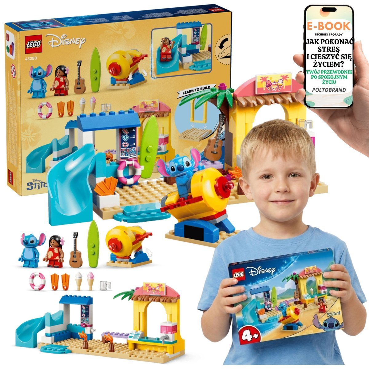 LEGO Disney Lilo i Stitch Zabawa na Plaży 43280 + E-BOOK-1