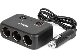 Rozdzielacz gniazda zapalniczki z ładowarką 1x usb-a 1x usb-c qc4.0 12v 24v 120w 80cm amio-04365 - Ładowarki samochodowe - miniaturka - grafika 1