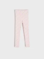 Spodnie i spodenki dla dziewczynek - Sinsay - Legginsy - różowy - miniaturka - grafika 1
