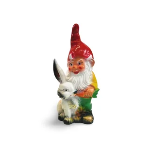 Figura Dekoracja Krasnal z Zającem - Figurki dekoracyjne - miniaturka - grafika 1