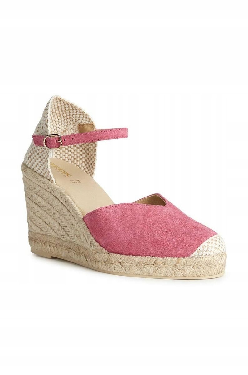 Geox Damskie Espadryle Na Koturnie Różowe Skórzane 37 J1A