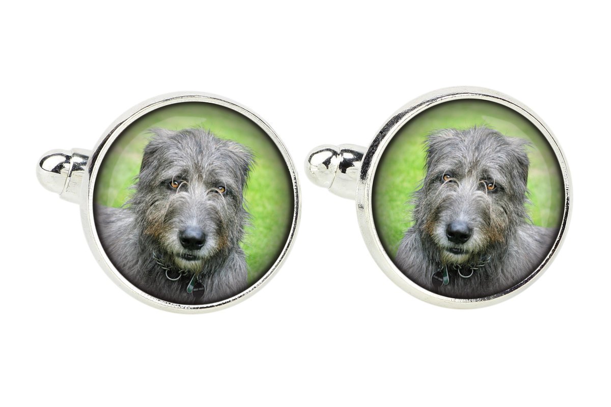 Wilczarz irlandzki, Irish wolfhound - spinki do mankietów, ozdoba koszuli, zawieszka do koszuli marki Art-Dog