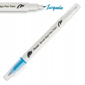Kredki, ołówki, pastele i pisaki - Pisak PENTEL Brush Sign Pen Twin SESW30 turkusowy - miniaturka - grafika 1