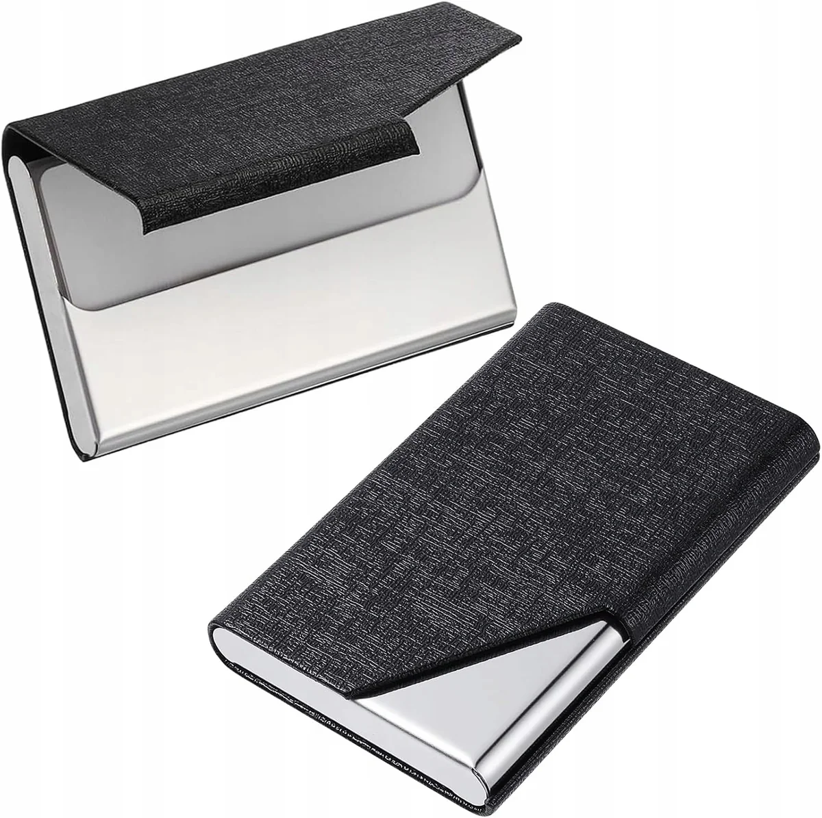 ETUI NA WIZYTOWKI CZARNE 95X64X13CM SLIM ZAMYKANE POJEMNIK