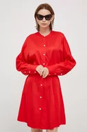 Sukienki - Tommy Hilfiger sukienka kolor czerwony mini rozkloszowana - miniaturka - grafika 1