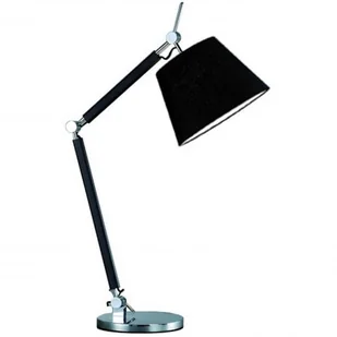 Abażurowa lampa stojąca Zyta do jadalni czarna chrom - Lampy stojące - miniaturka - grafika 1
