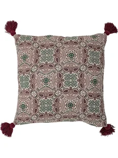 Bloomingville Poduszka "Fibi" w kolorze beżowo-bordowym - 60 x 60 cm - Poduszki do karmienia - miniaturka - grafika 1