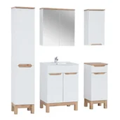 Meble łazienkowe - Zestaw mebli łazienkowych z koszem Dixi 3Q 60 cm - Biały połysk - miniaturka - grafika 1