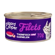Mokra karma dla kotów - Edgard & Cooper mokra karma dla kota Adult Fillets Tuńczyk z krewetkami 48x70 g - miniaturka - grafika 1