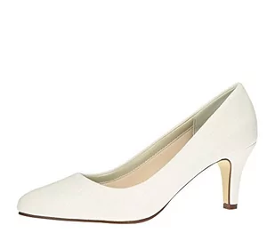Rainbow Club Buty ślubne Brooke - czółenka off white/białe metaliczne tekstylia, Off White, 37 eu - Czółenka - miniaturka - grafika 1