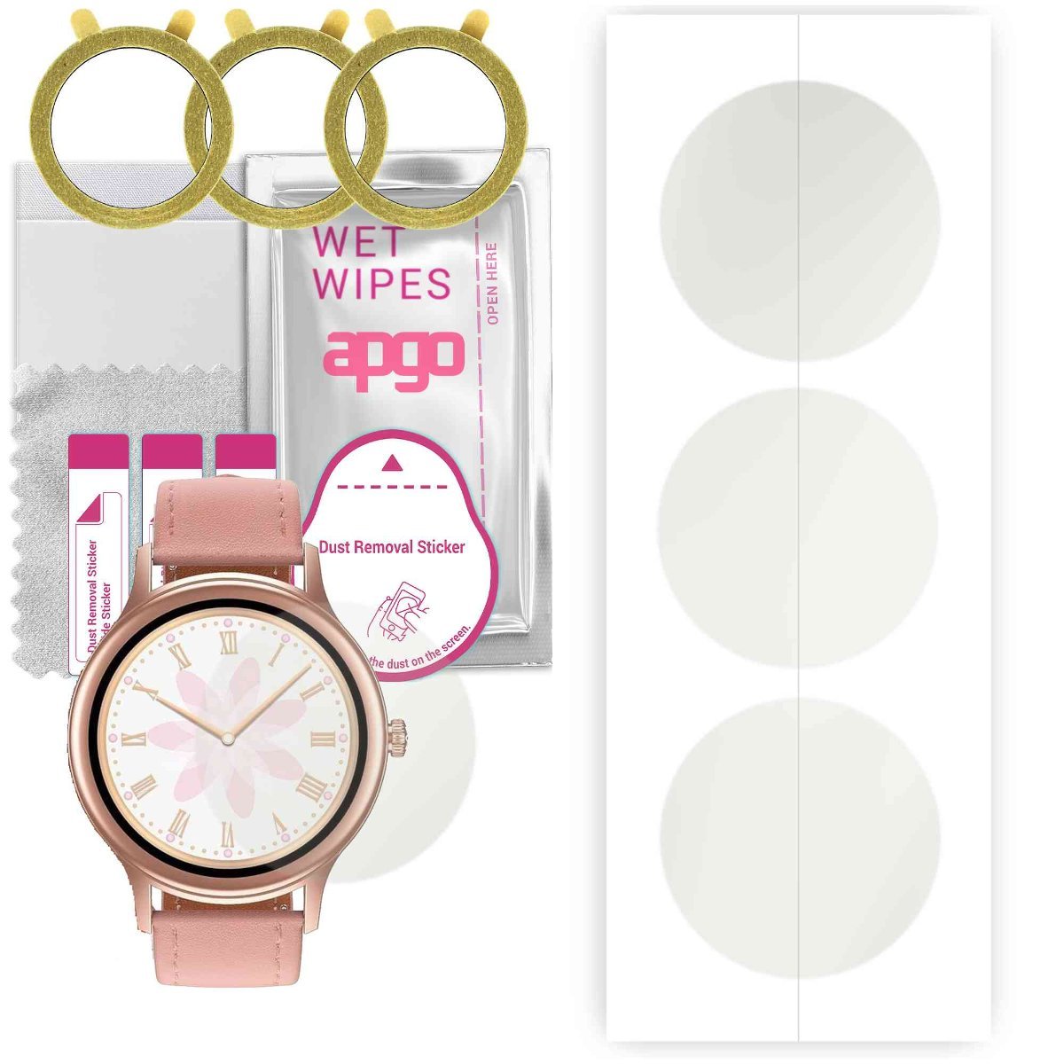 3x Folia hydrożelowa MATOWA do Pacific Rose SET PC00163 - apgo Smartwatch Hydrogel MATTE Protection Ochrona na ekran smartwatcha