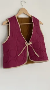 Lniana kamizelka RINA 100% LEN - Bluzki damskie - miniaturka - grafika 1