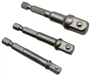 Adaptery do wkrętarki (redukcje na nasadki) 3 szt. 1/4" 3/8" 1/2" SILVER - Akcesoria do elektronarzędzi - miniaturka - grafika 2
