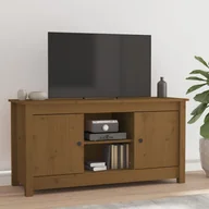 Szafki RTV - Lumarko Szafka telewizyjna, miodowy brąz, 103x36,5x52cm, drewno sosnowe - miniaturka - grafika 1