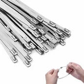 Inne mocowania - Opaski Zaciskowe Metalowe Stalowe 4,6x200 100 sztuk - miniaturka - grafika 1