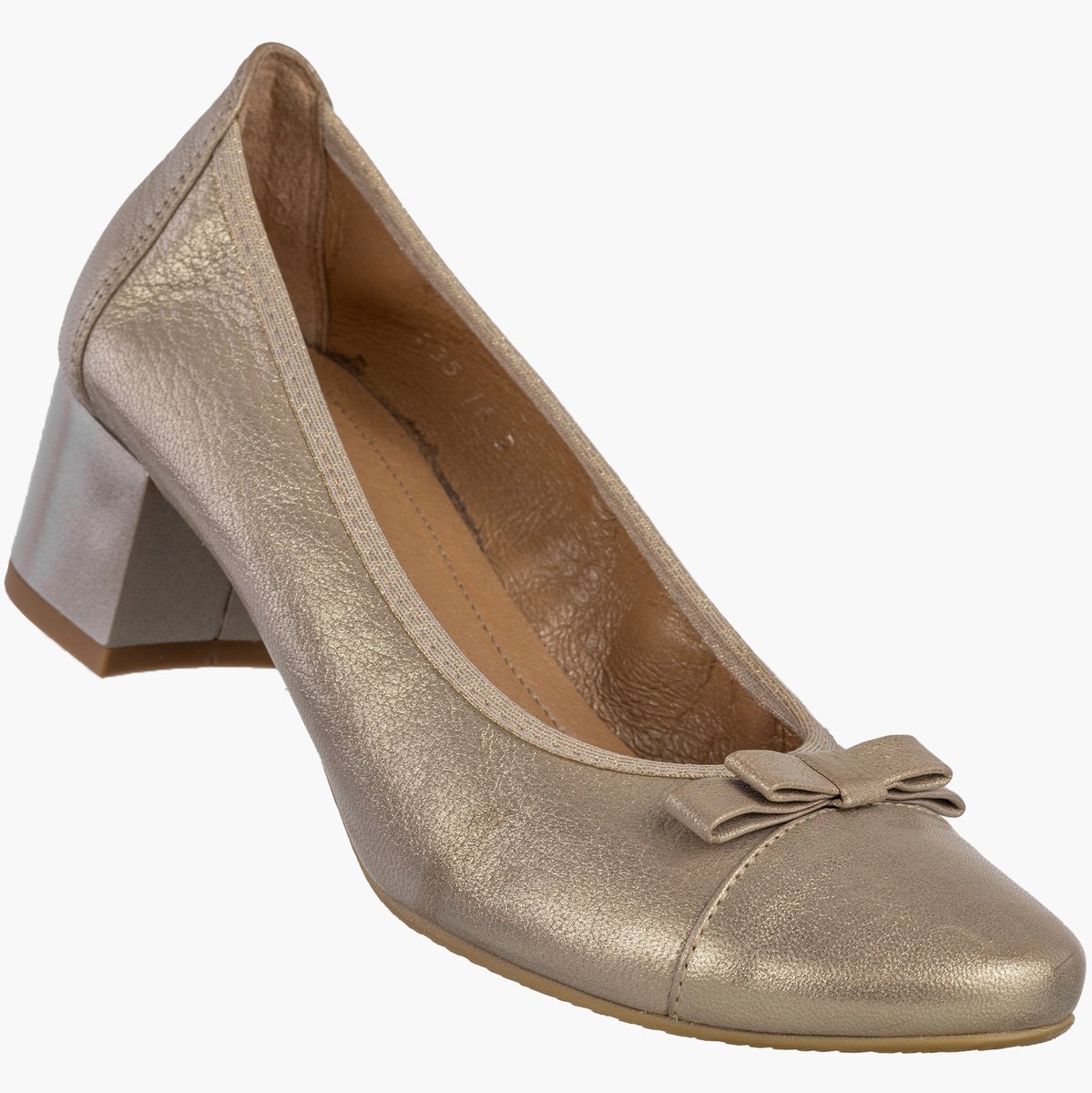 Czółenka Damskie Skórzane Buty Na Klocku Eleganckie Darex Srebrne Srebrny 36,5