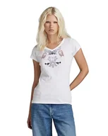 Koszulki i topy damskie - G-STAR RAW Damska koszulka Look Book Graphic Slim, Biały (White D24671-4107-110), L - miniaturka - grafika 1