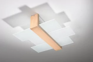 Lampy sufitowe - Sollux Lighting Plafon FENIKS 2 naturalne drewno - grafika 1