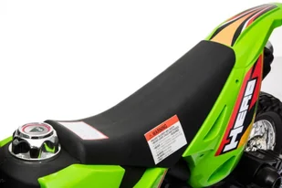 Motorek Cross dla dzieci Pojazd na akumulator Zielony + Pomocnicze kółka + Dźwięki LED - Tory, garaże, parkingi - miniaturka - grafika 22