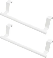 Wieszaki łazienkowe - Wieszak na ręczniki na drzwi, nie wymagający wiercenia, do kuchni, łazienek i garderoby, 36 cm, 2 sztuki (biały) - miniaturka - grafika 1