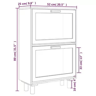 Lumarko Szafka na buty, czarna, 52x25x80 cm, materiał drewnopochodny - Szafki na buty - miniaturka - grafika 8