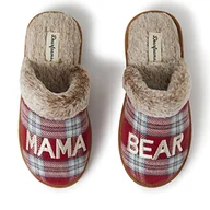 Kapcie damskie - Dearfoams Damskie kapcie Mama Bear Red Plaid, rozmiar M, czerwony w kratę, Medium - miniaturka - grafika 1