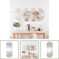 Lustra - The Living Store Lustro ścienne z oświetleniem LED 45x100 cm szklane owalne - miniaturka - grafika 1
