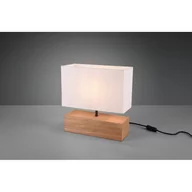 Lampy stojące - Trio Leuchten Wiejska lampa stołowa z drewna z białym kloszem - Valesca - miniaturka - grafika 1