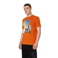 Koszulki męskie - Armani Exchange Męski T-shirt o regularnym kroju Brooklyn Bridge Graphic Tee, pomarańczowy, XXL - miniaturka - grafika 1
