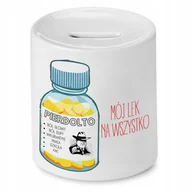 Skarbonki - SKARBONKA ŚMIESZNA ZABAWNA MÓJ LEK NA WSZYSTKO z Nadrukiem ze Zdjęciem - miniaturka - grafika 1