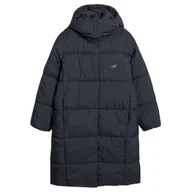 Kurtki i kamizelki sportowe damskie - Płaszcz damski 4F Down Jacket F588 Rozmiar: S / Kolor: czarny - miniaturka - grafika 1
