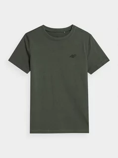 Koszulki dla chłopców - T-shirt gładki chłopięcy - 4F - grafika 1