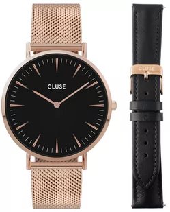 Zegarek Zegarek Cluse CG10106 Mesh Watch &Leather Strap Rose Gold Colour  - Zegarki damskie - miniaturka - grafika 1