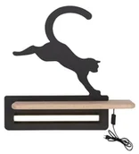 Lampy ścienne - Candellux Lampka kinkiet LED 5W Cat Kids czarny 21-84439 - miniaturka - grafika 1