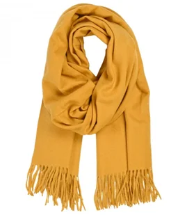 Szal szalik Gruba Chusta frędzle jednokolorowy ciepły miękki 200x70 cm - Apaszki i szaliki damskie - miniaturka - grafika 1