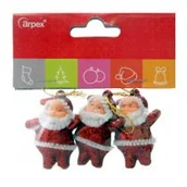 Ozdoby bożonarodzeniowe - Arpex Ozdoba świąteczna Mikołaje BN7567 3 szt. - miniaturka - grafika 1