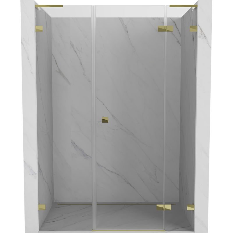 Mexen Lunar L drzwi prysznicowe uchylne prawe 135 cm, transparent, złote - 834SL-135-050-50-00-P