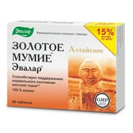Suplementy naturalne - Evalar Złote oczyszczone Mumio ałtajskie 60 tabletek Evalar - miniaturka - grafika 1