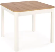 Stoły - Biały + dąb artisan rozkładany stół kwadratowy do salonu K2-N28 - miniaturka - grafika 1