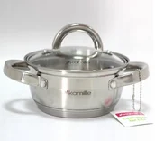 Garnki - Kamille Garnek ze stali nierdzewnej 1L z pokrywką 5614S - miniaturka - grafika 1