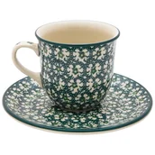Filiżanki - Filiżanka Do Herbaty Kawy 180 Ml Ze Spodkiem - Ceramika Artystyczna Bolesławiec - miniaturka - grafika 1