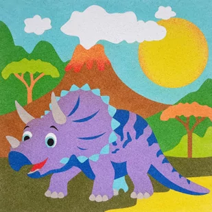 Piaskowe obrazki 30x30 cm Dinozaury - Prace ręczne dla dzieci - miniaturka - grafika 1