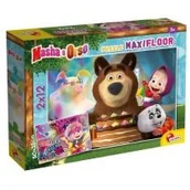 Puzzle - Lisciani Giochi 86115 Masha Maxifloor 2 x 12-Facciamo Festa puzzle dla dzieci, wielokolorowe 86115 - miniaturka - grafika 1