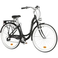 Rowery - Rower miejski INDIANA Moena A7ZP 28 cali damski Czarny + Koszyk na rower VÖGEL VKS-105 Stalowy - miniaturka - grafika 1