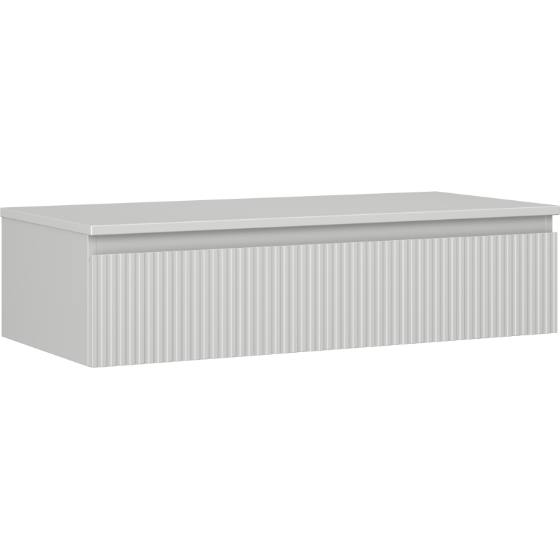 Mexen Rivel szafka łazienkowa podumywalkowa 100 cm z blatem, 1 szuflada, ryflowana , szara mat - 91A20-10023-1-BFC62