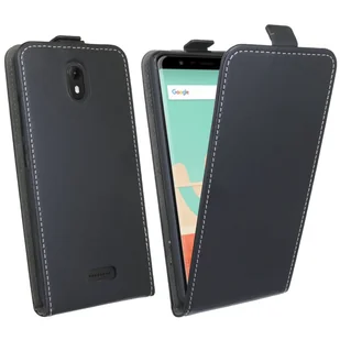 Wiko View Go etui na telefon komórkowy kieszonka etui z klapką pokrowiec ochronny na smartfona czarny - Etui i futerały do telefonów - miniaturka - grafika 1